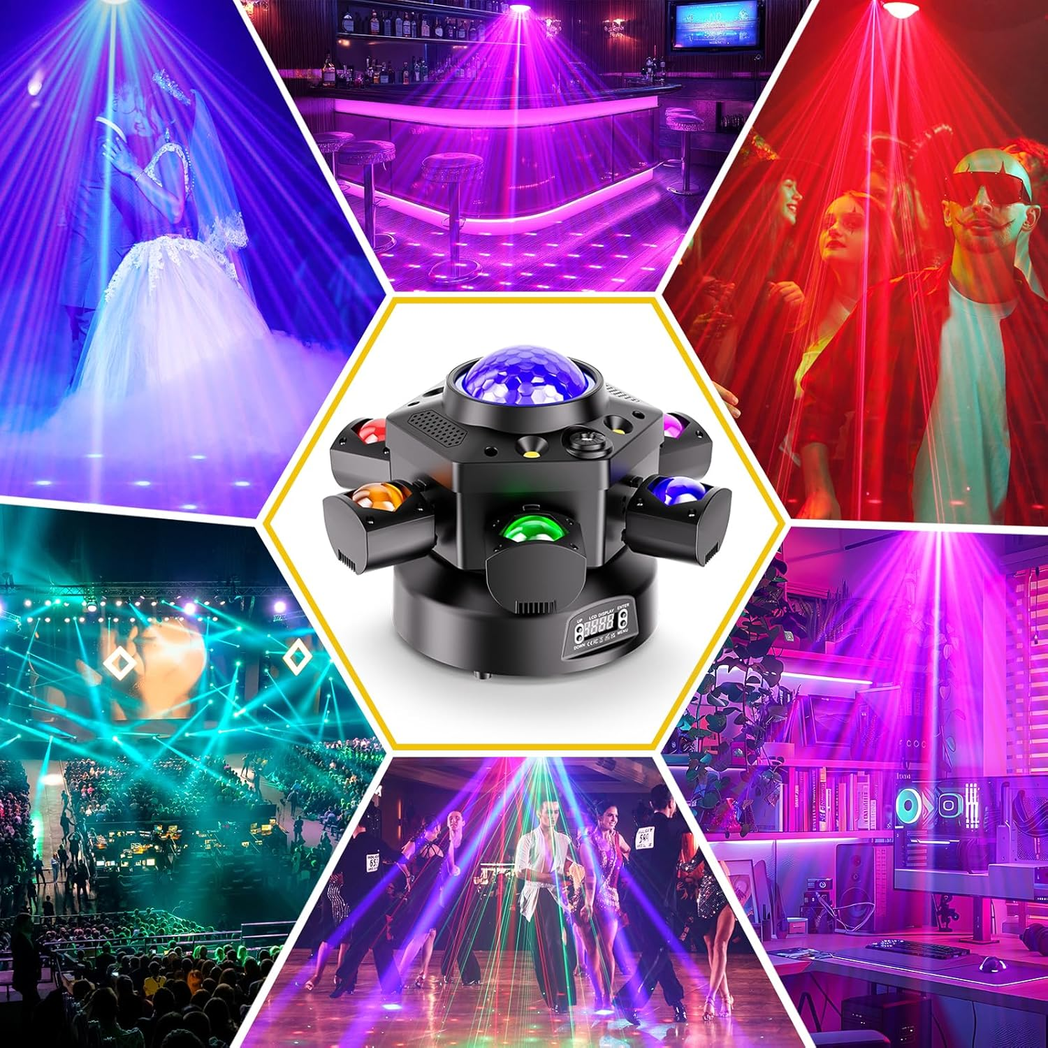 120W six-arm stage light RGBW beam moving head light-E4