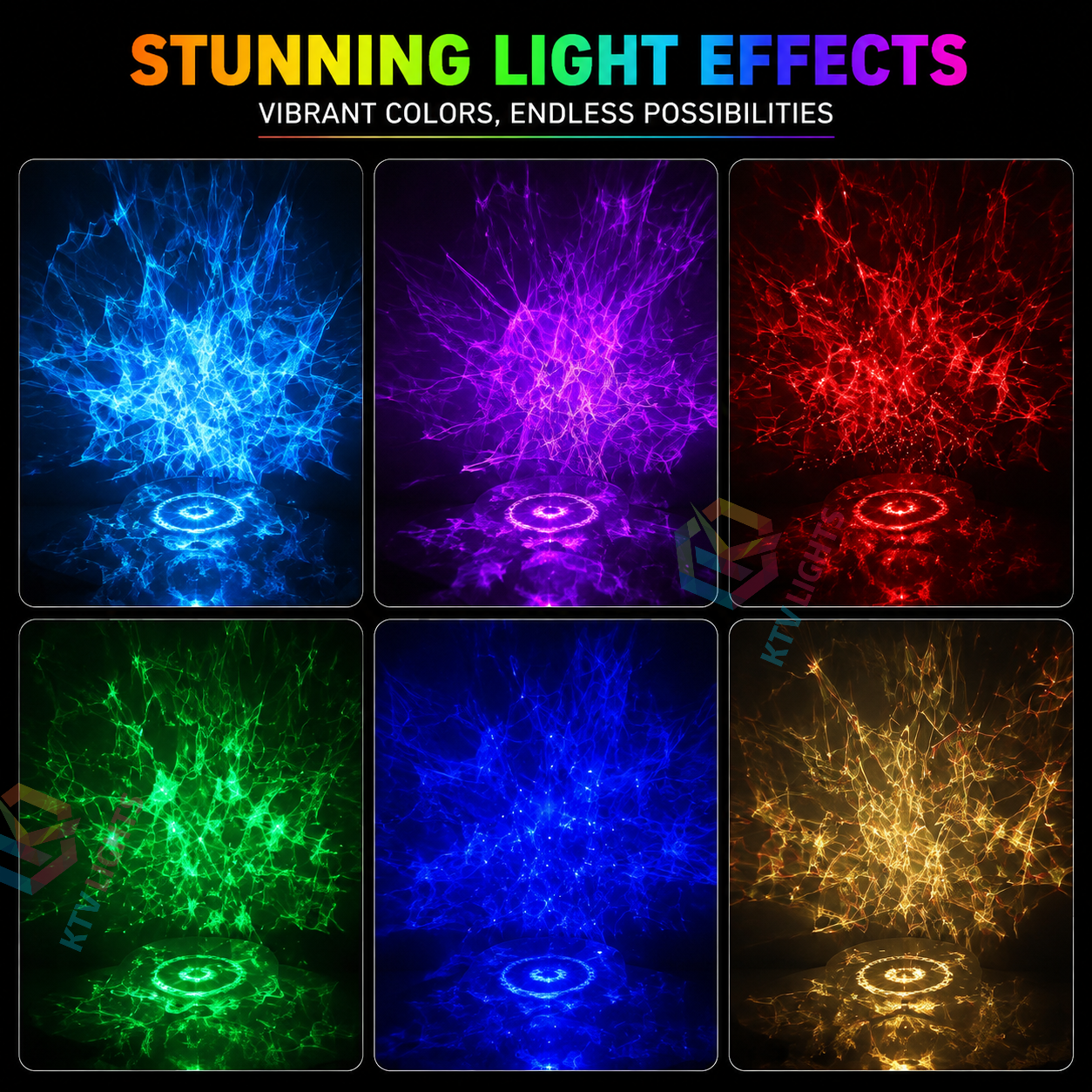 KTVLIGHTS 3W Full-Color IP65 Outdoor Water-Ripple DMX Laser Light-B50