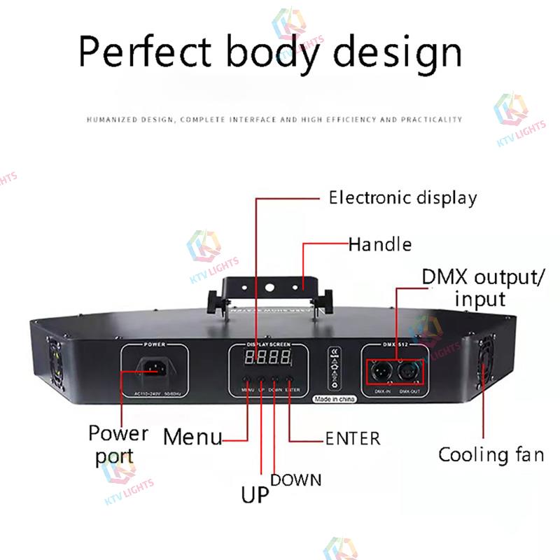 6-hole RGB scanning laser light DMX stage light-B26