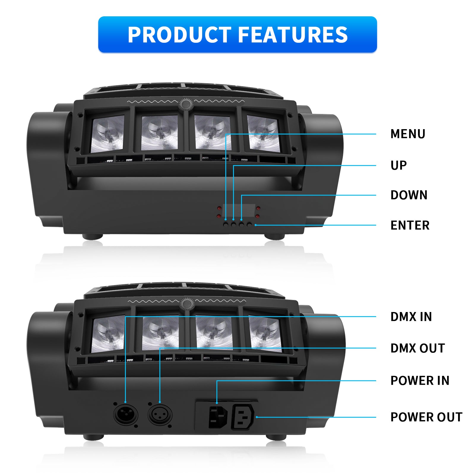 New 3-in-1 RGBW LED Beam Moving Head Lightt-E23