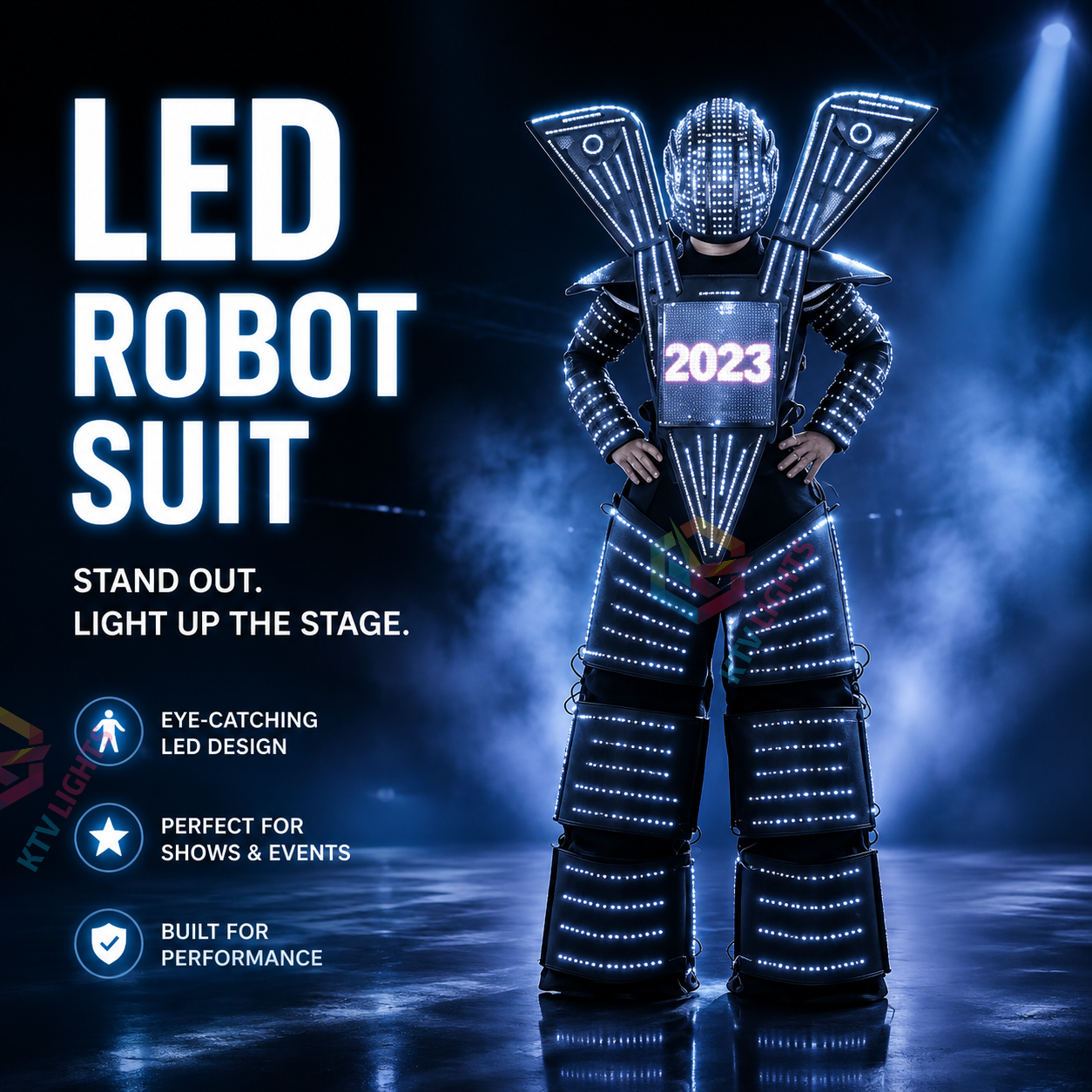 KTVLIGHTS Futuristic LED Robot Suit for Stage & Party Shows-M51