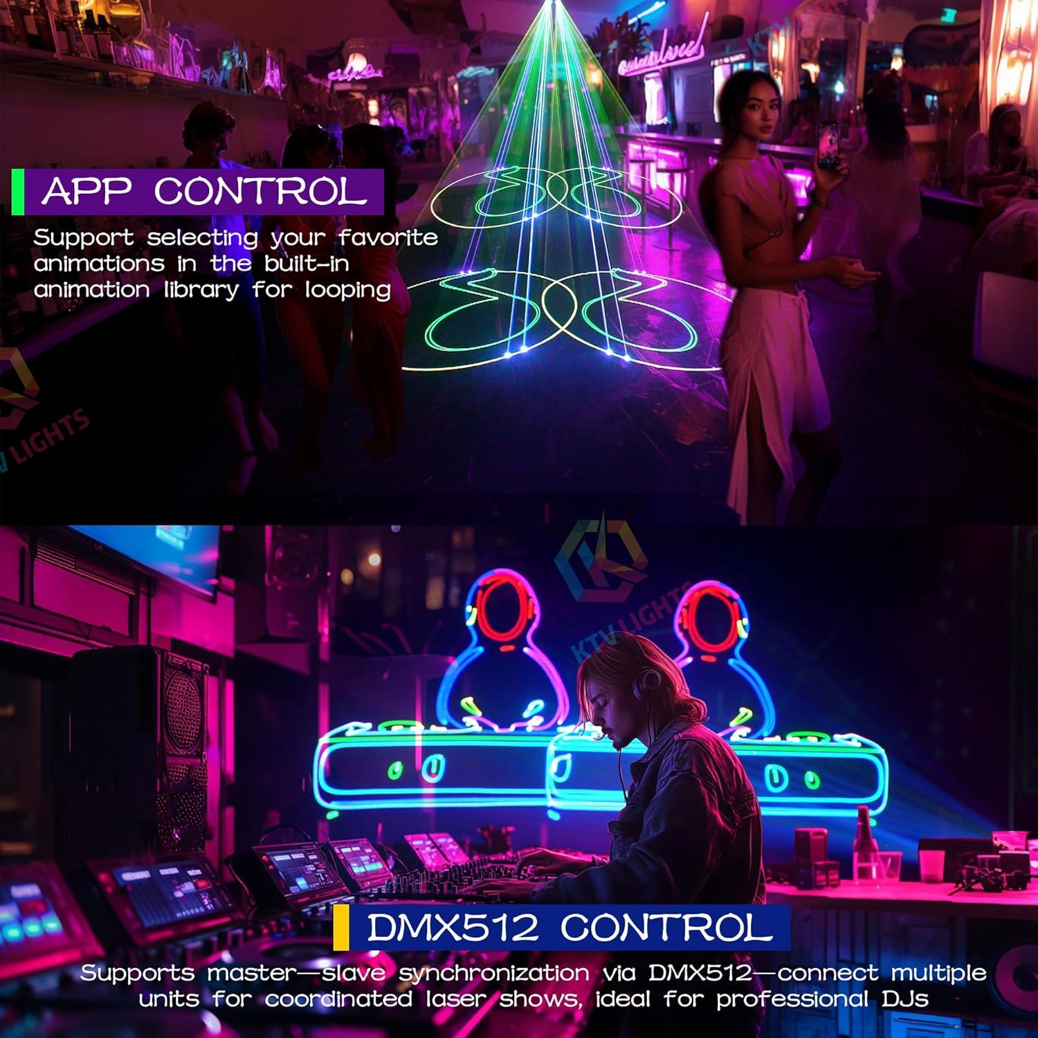 Dual-head APP control of laser stage lights-A37