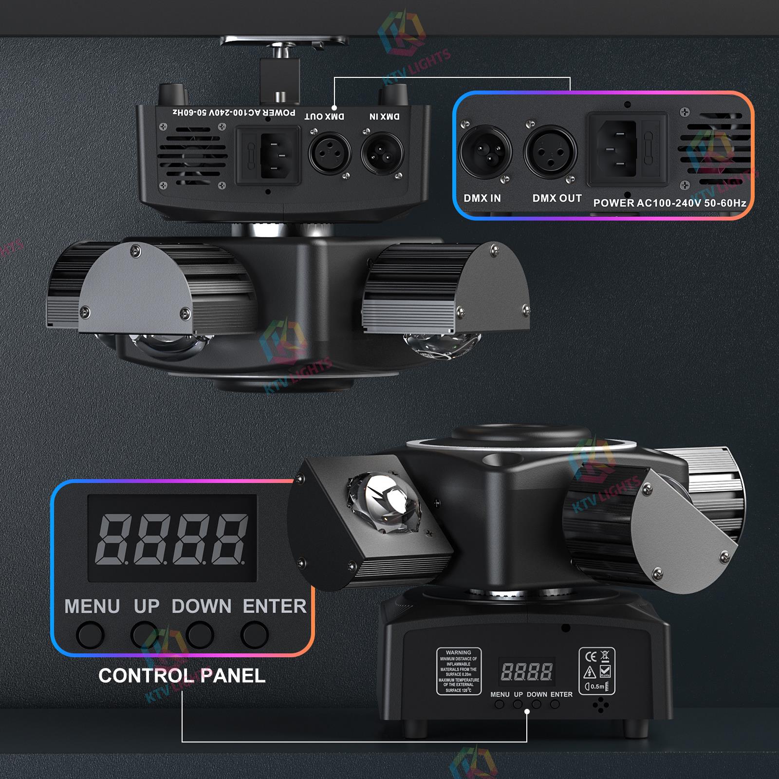 140W 4-in-1 Four-Arm Moving Head Light - E12