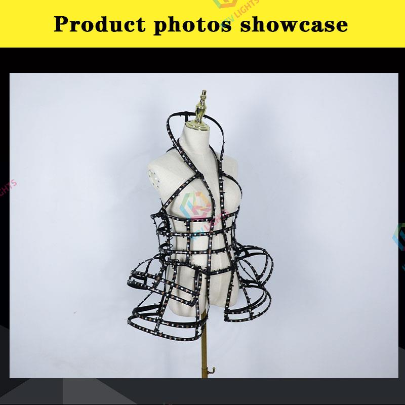 Full-color LED cage-style long performance costume - M12