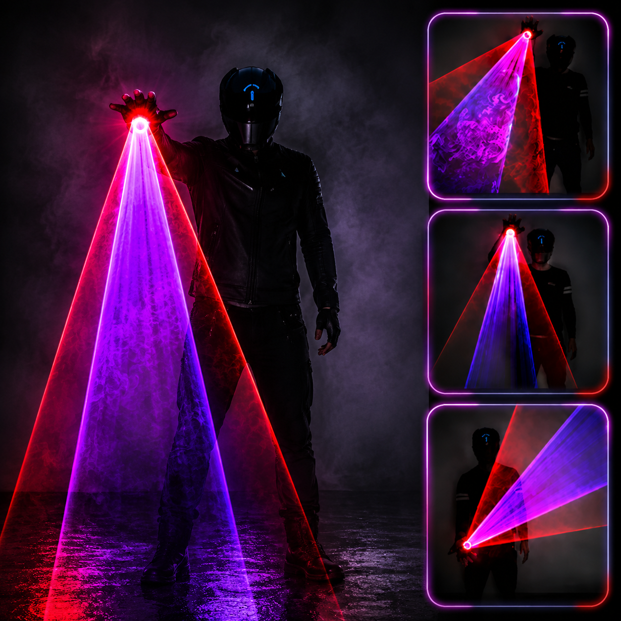 KTVLIGHTS Rotating Laser Gloves for DJ, Rave & Party Shows-M10