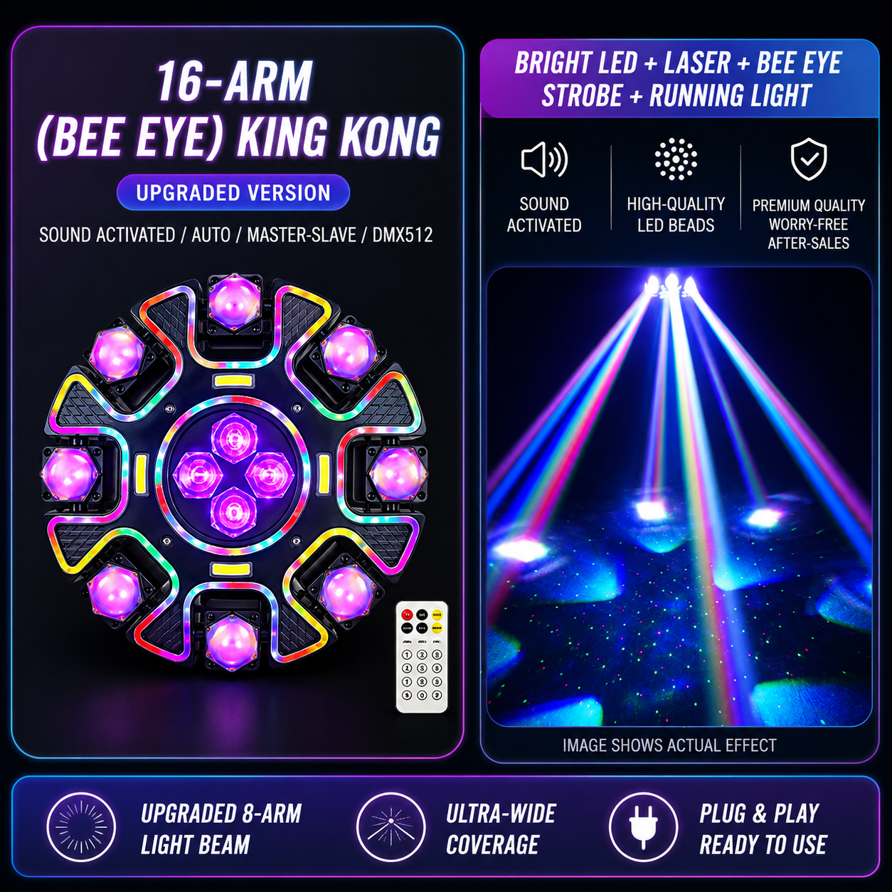 16-Arm Bee-Eye Moving Head Light - E78