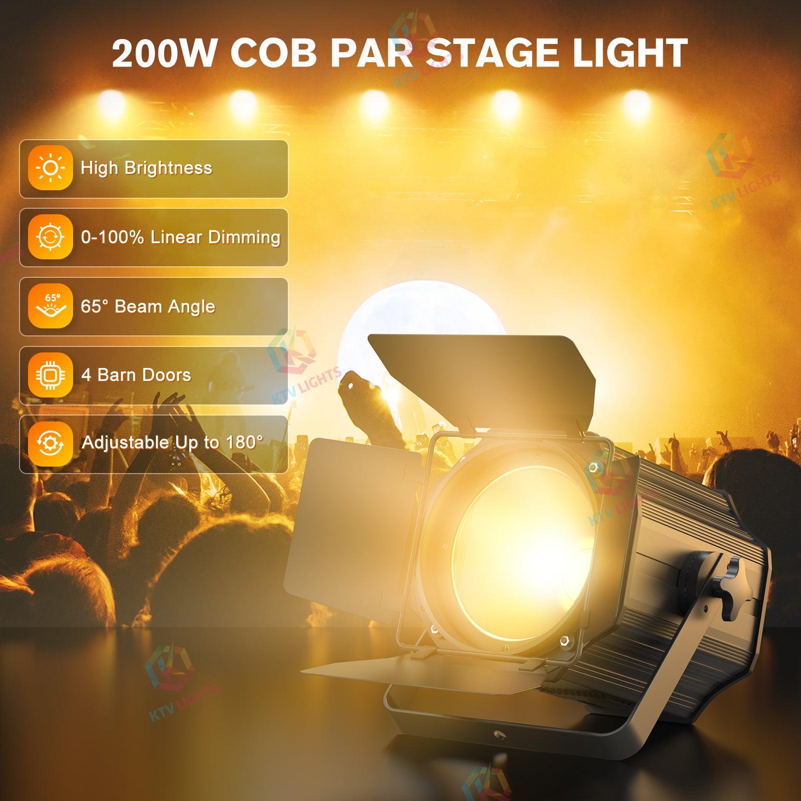 200W dual color COB par light with warm white and cool white-P27