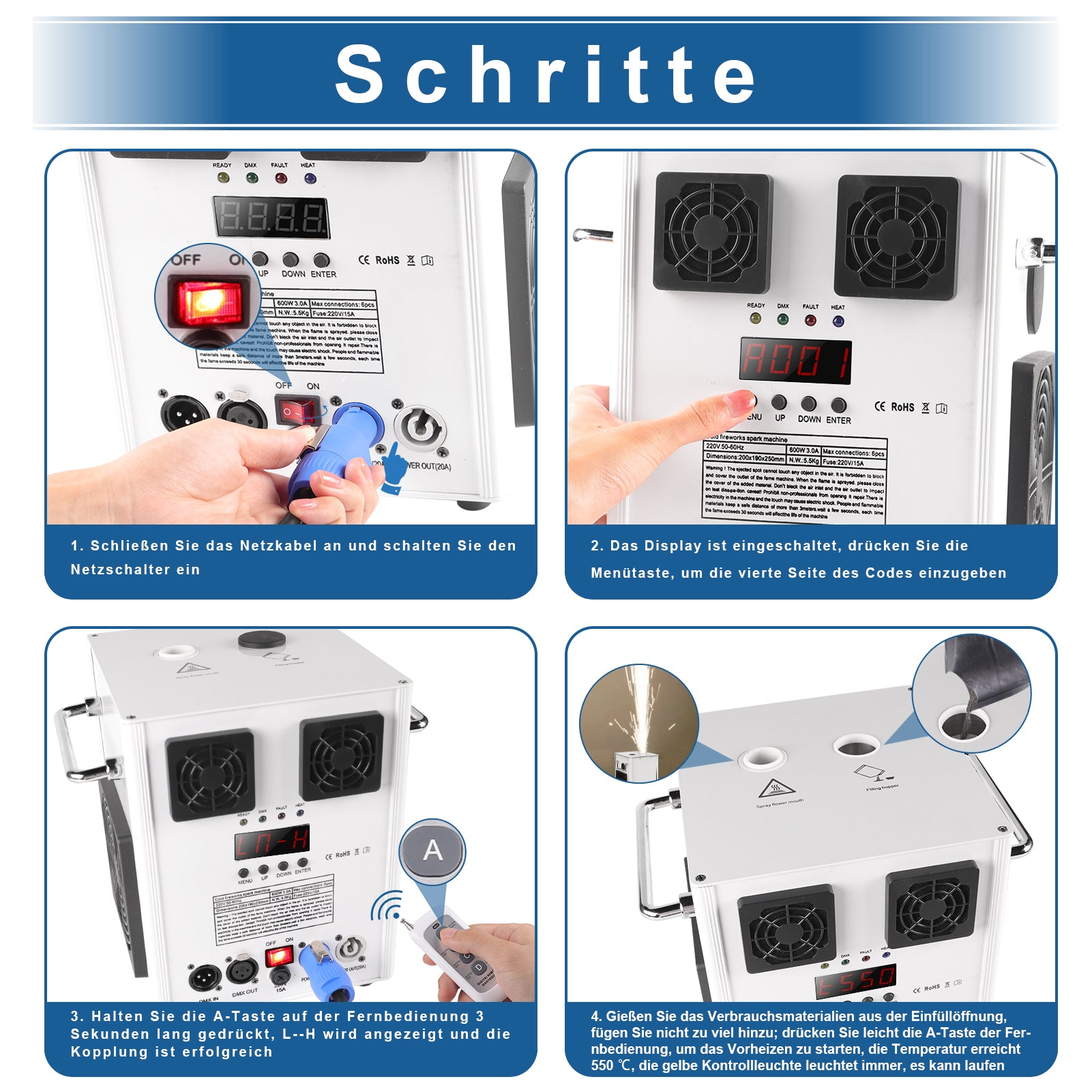 Fireworks fountain machine cold spark machine-H1