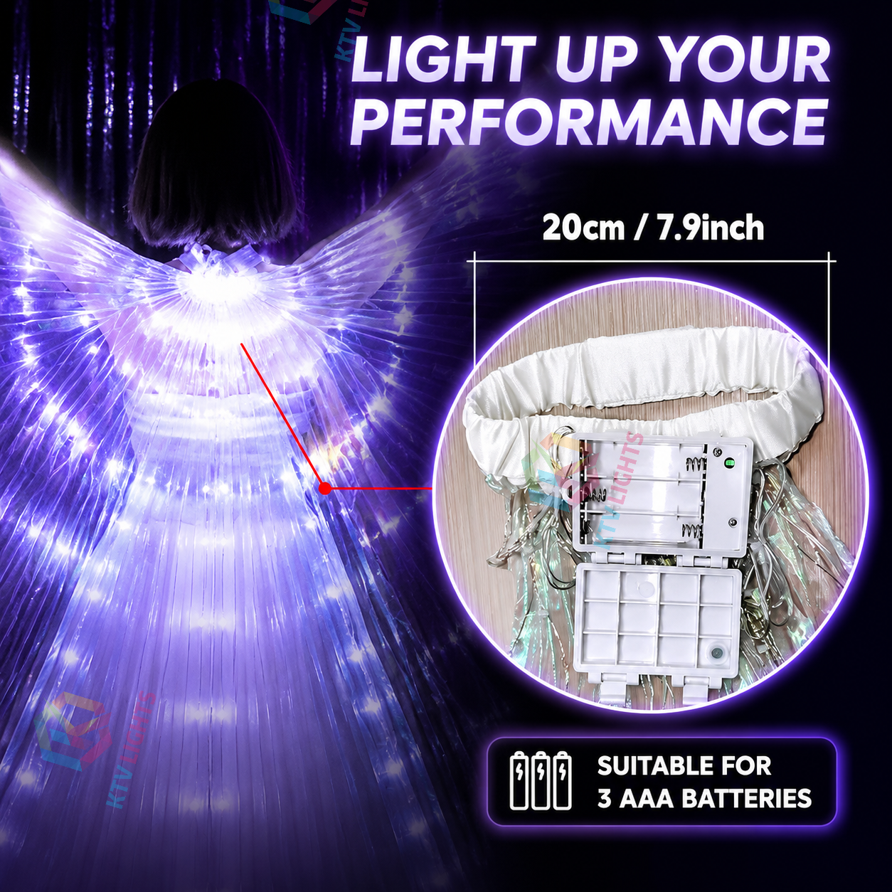 KTVLIGHTS Glow Like A Goddess With LED Dance Wings-M37