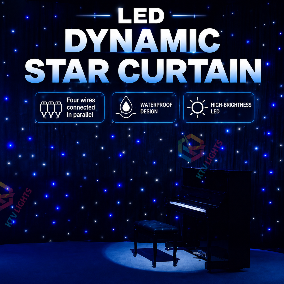KTVLIGHTS LED Dynamic Starry Sky Screen, suitable for weddings and stage events-M68