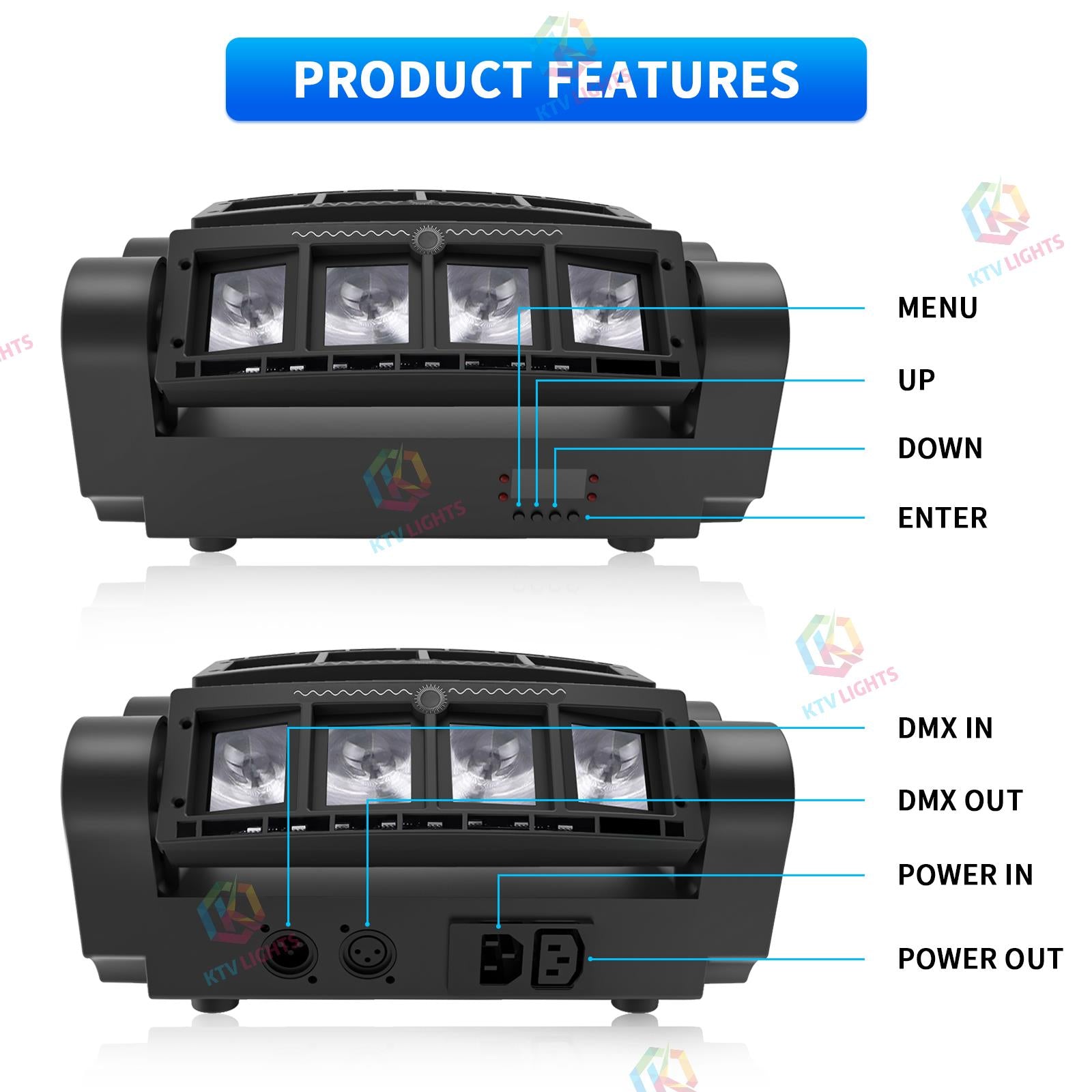 New 3-in-1 RGBW LED Beam Moving Head Lightt-E23