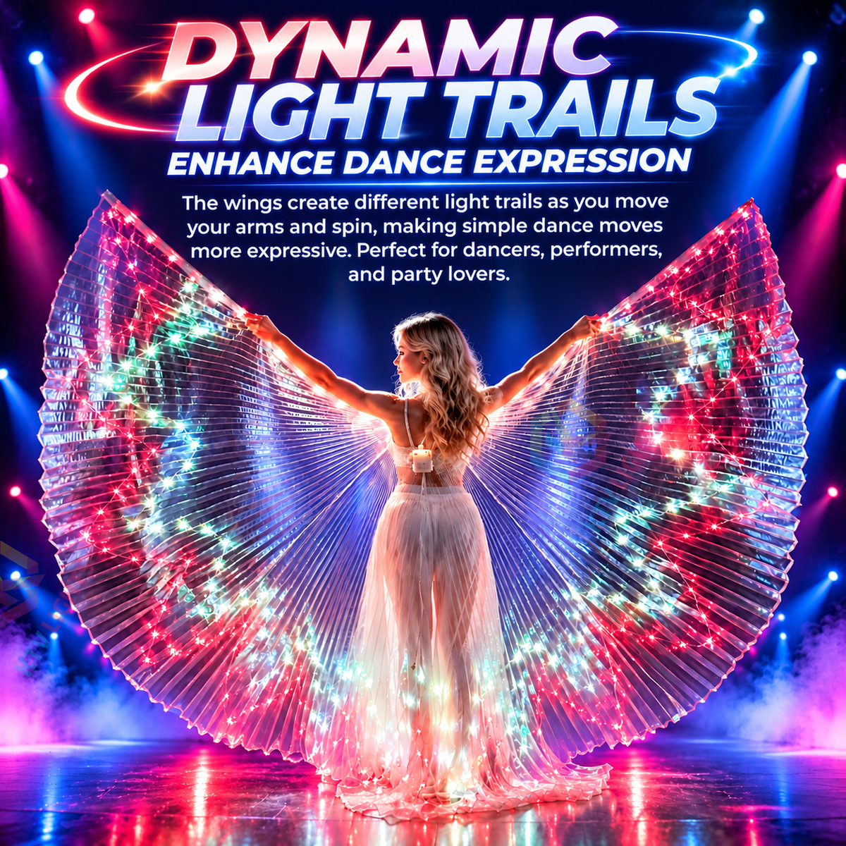 KTVLIGHTS LED Light Up Wings for Dance & Stage-M71