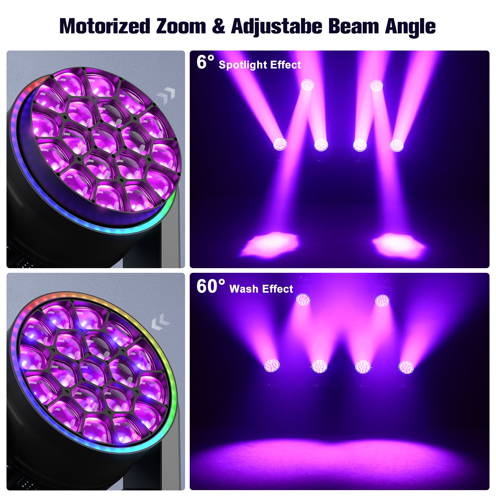 19x15W LED Wash Bee Eye Moving Head Light-E51