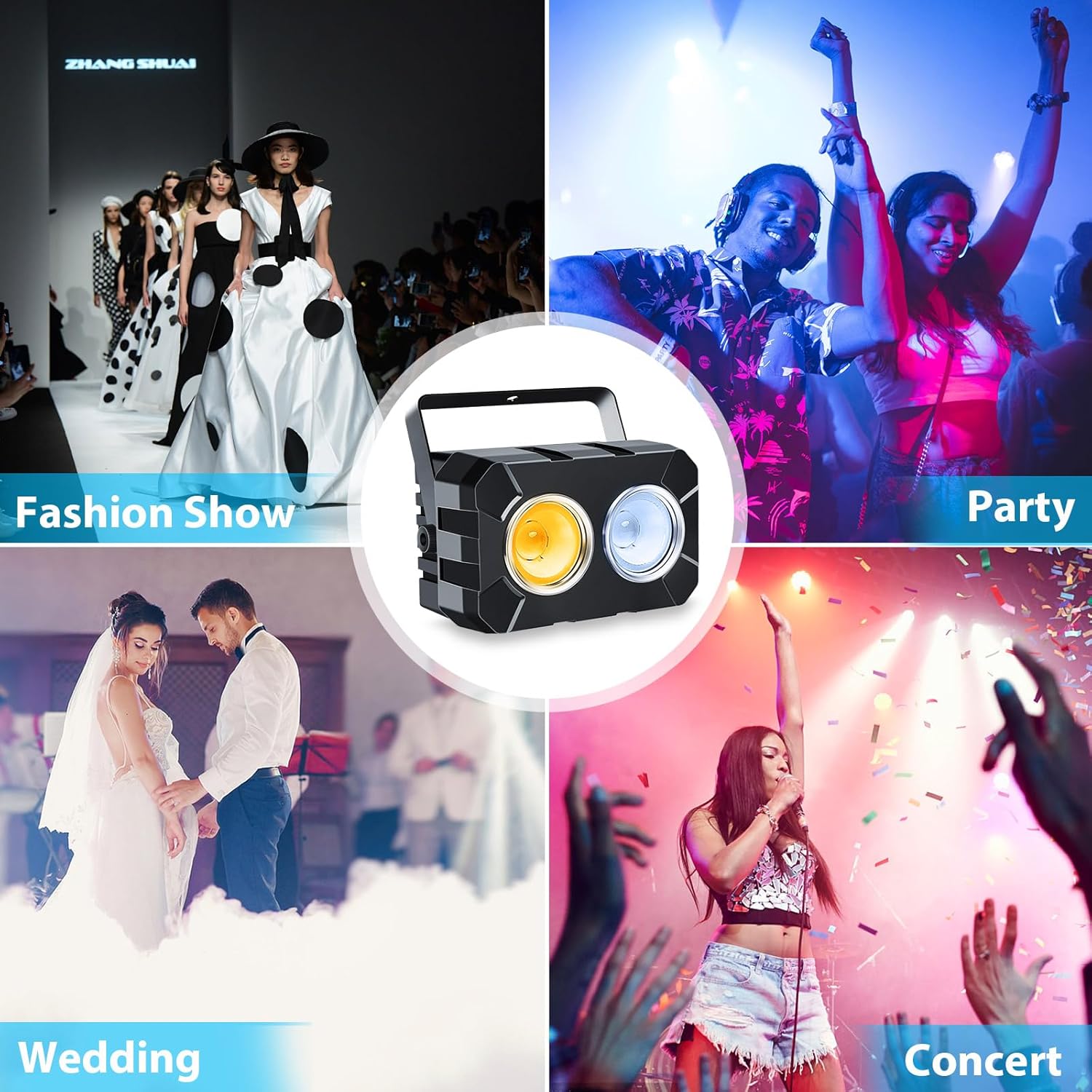 2x60W Cob 2-Eye Cool White + Warm White Par Light-P43