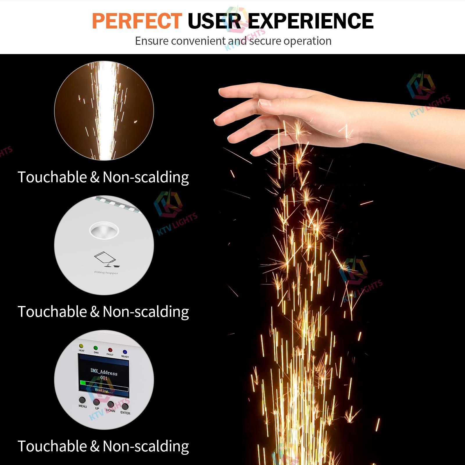 700w Hexagonal fireworks fountain cold spark machine-H5