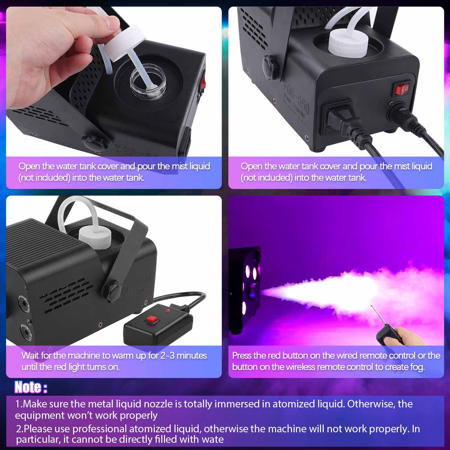500W Colored Smoke Machine with Remote Control-Y4