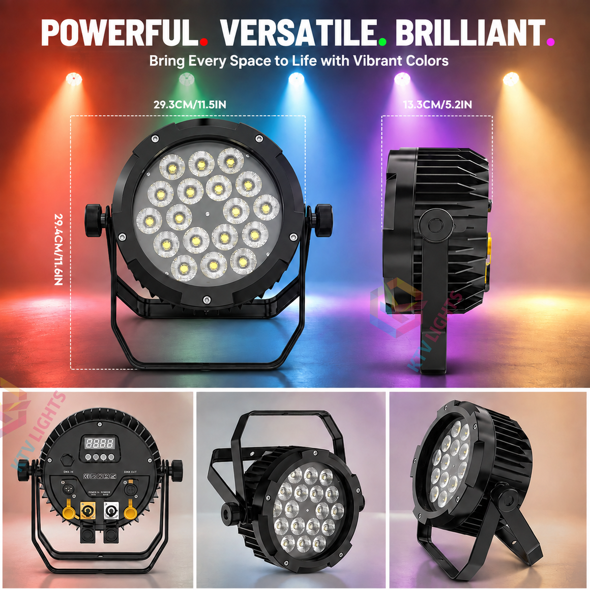 KTVLIGHTS 150W IP67 RGBW UV Waterproof LED PAR Light-P29