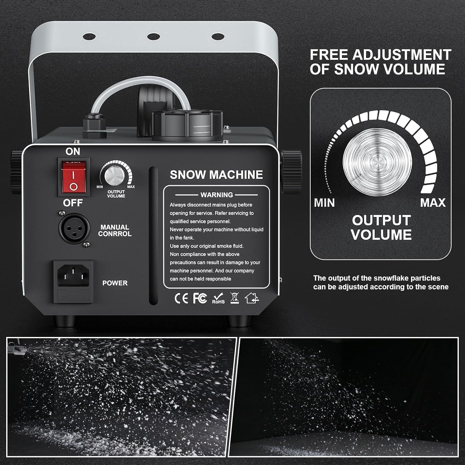 1000W Snow Machine with Remote Control-H3