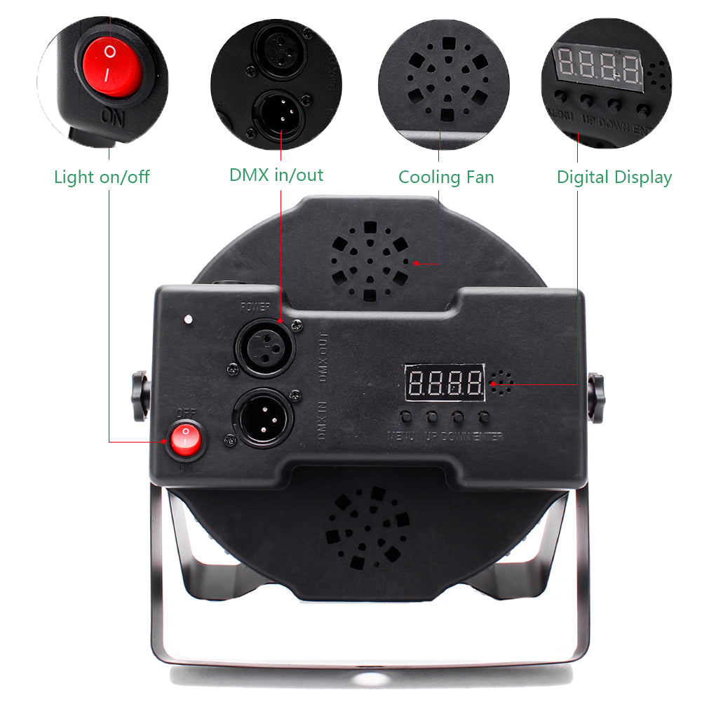 72W RGB Rechargeable Par Light-P10