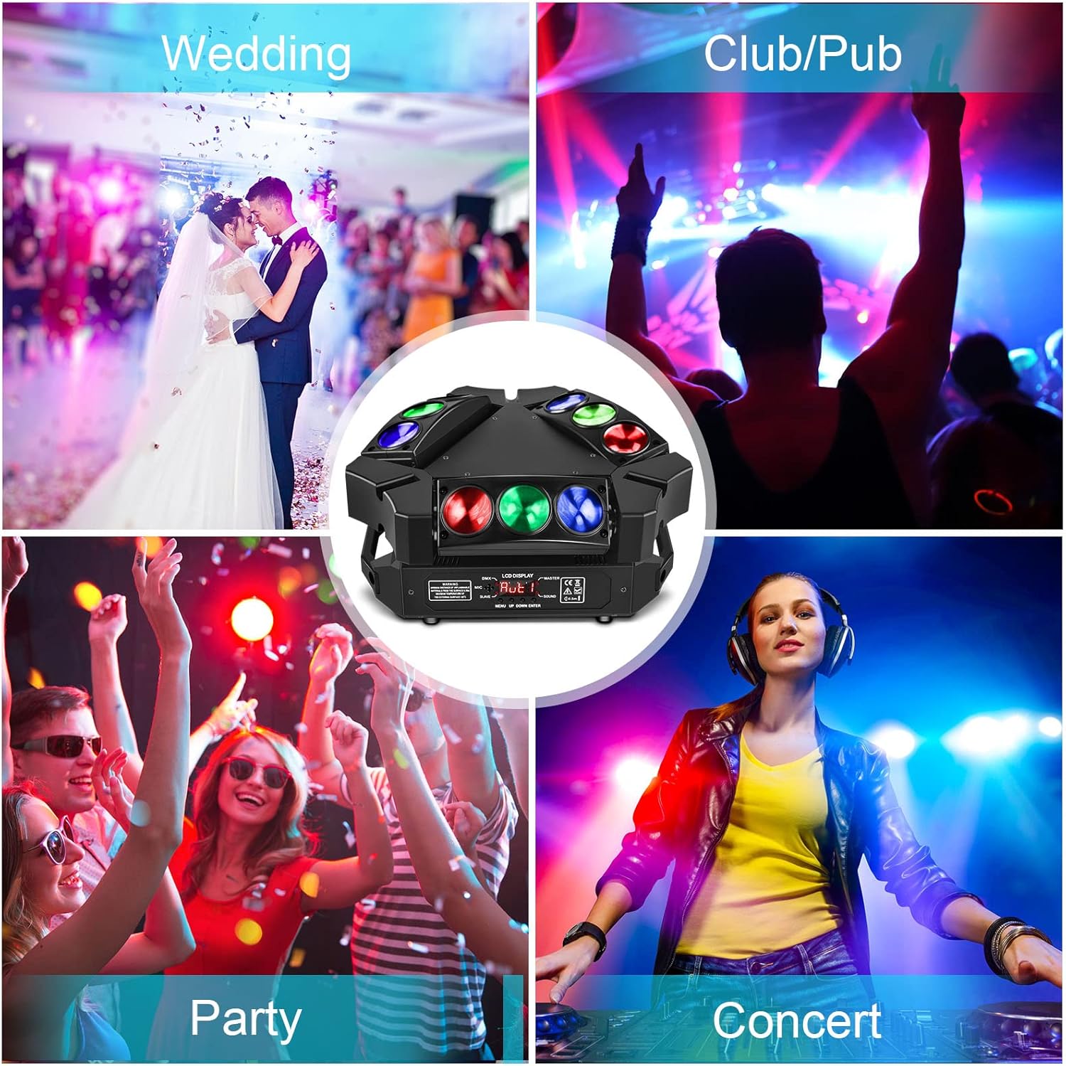 4-in-1 RGB Spider Moving Head Light-E26
