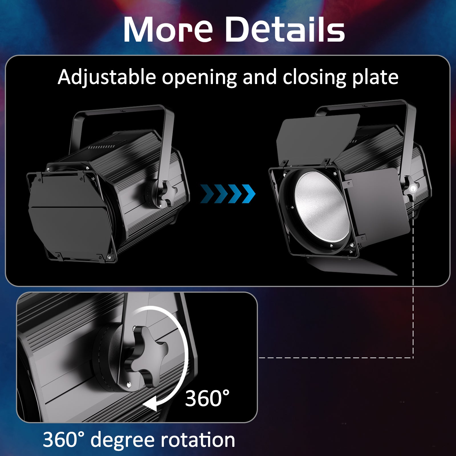 200W RGBWA UV 6in1 COB Par Light with Barn Door-P35