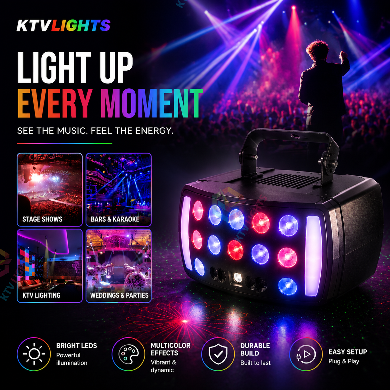 4-in-1 Party Butterfly Light, DJ Stage Light, DMX Light - C8