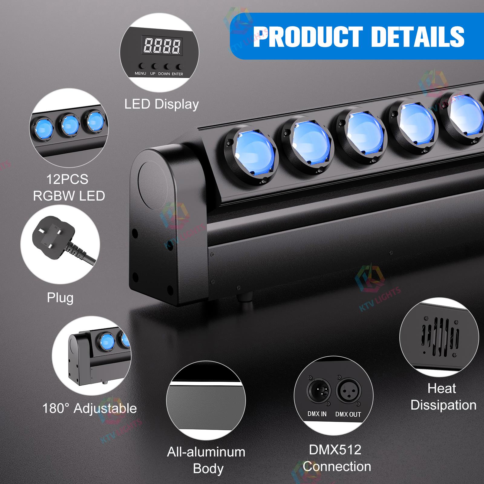 180W LED Stage Bar Moving Head Beam Wall Washer Light-X17