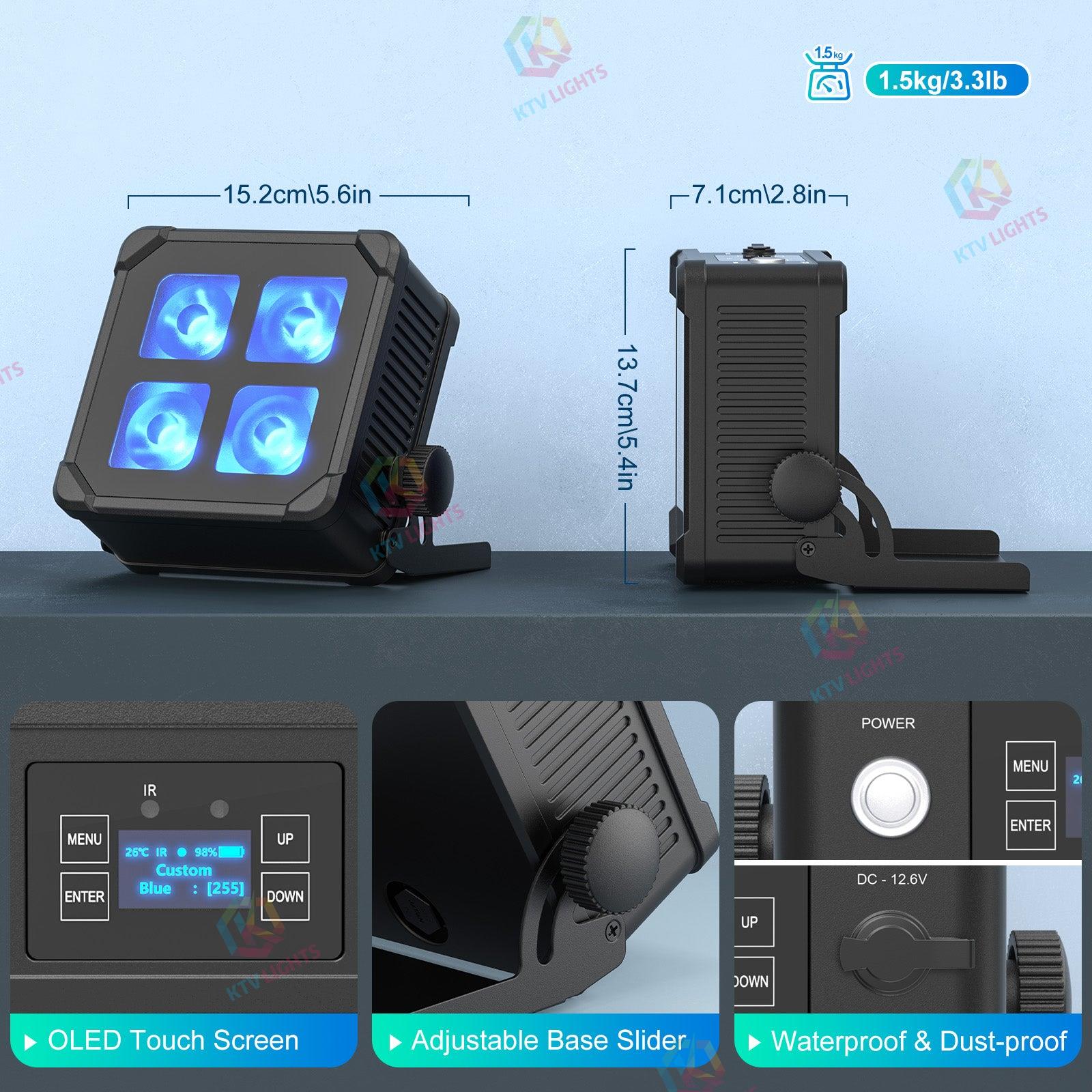 IP65 waterproof battery led 4x15w RGBW par light-P15