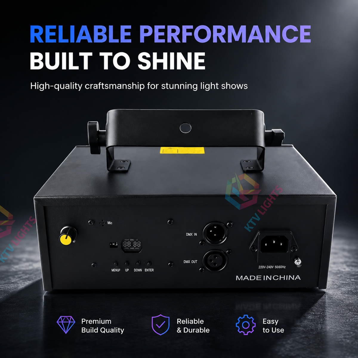 KTVLIGHTS 2W/4W 5-in-1 RGB 3D Animation Beam DMX Stage Laser Light-A7