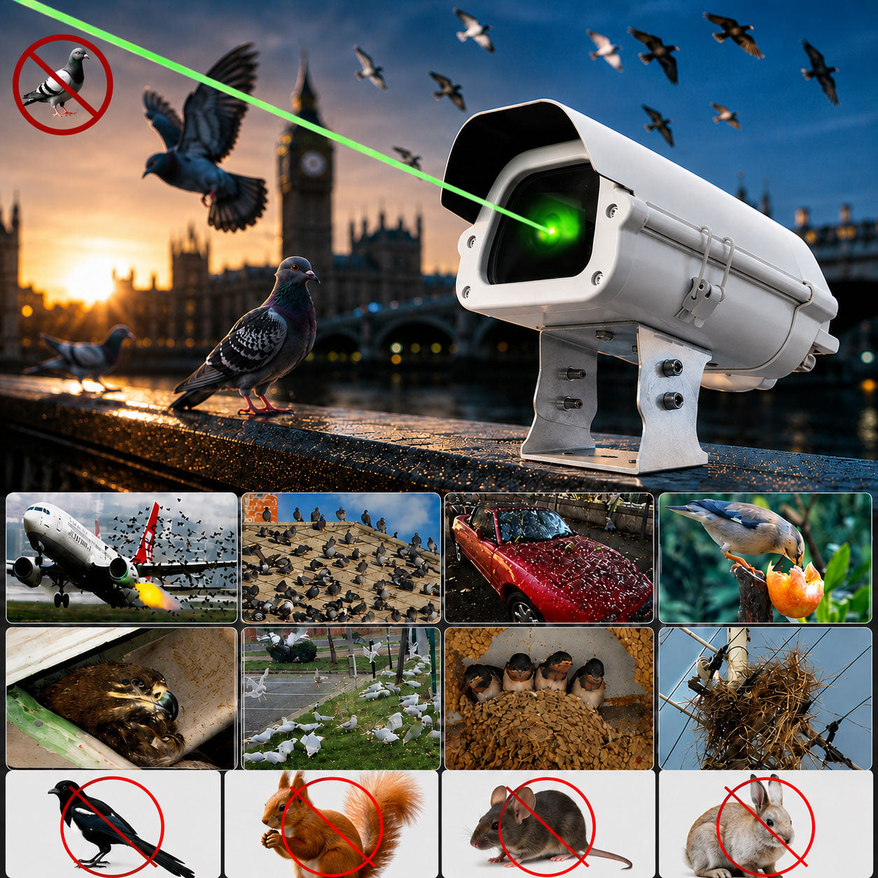 Professional Outdoor Bird Repellent Lights and Animal Repellent Laser Lights - B54
