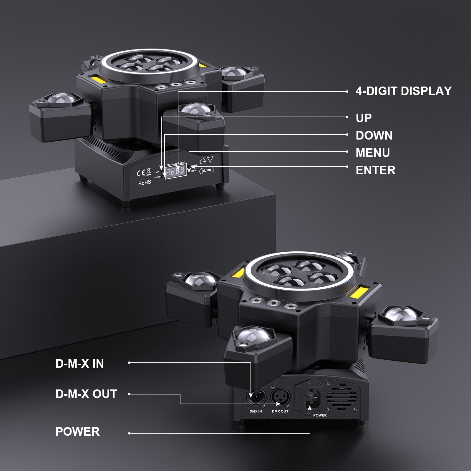 120W Remote Control LED Moving Head Light-E28