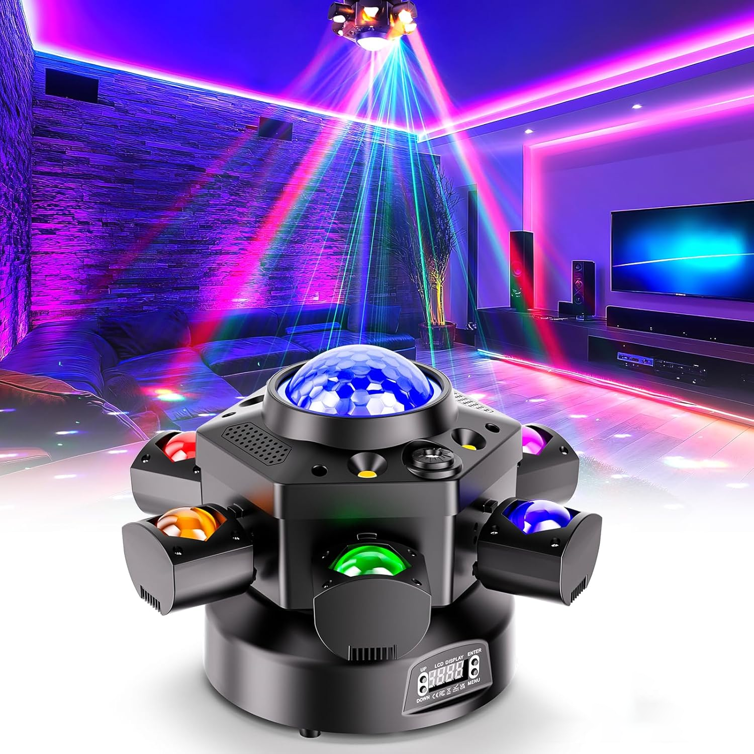 120W six-arm stage light RGBW beam moving head light-E4