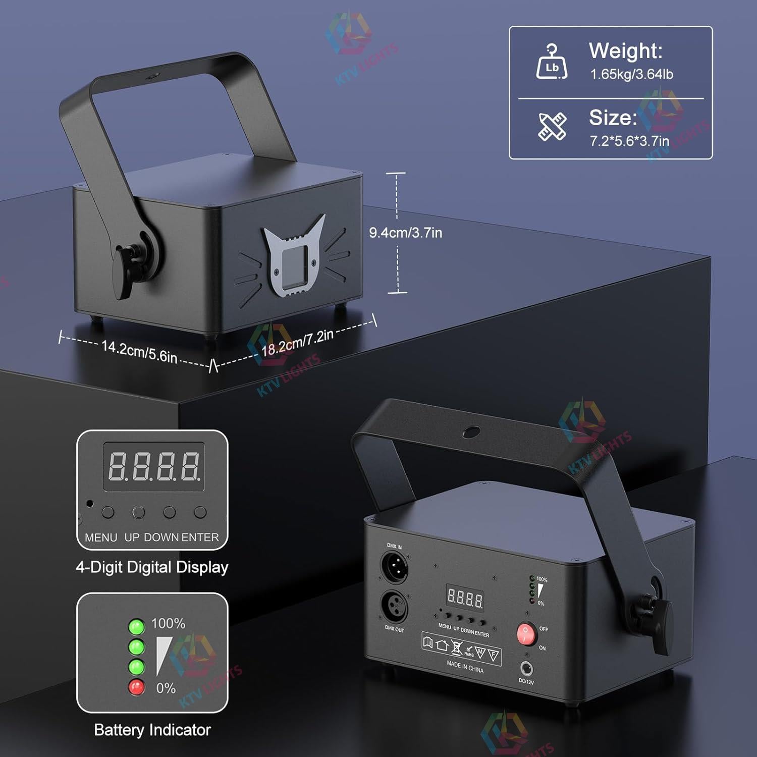 APP Full-Color RGB 3D Animated Laser Light - A34