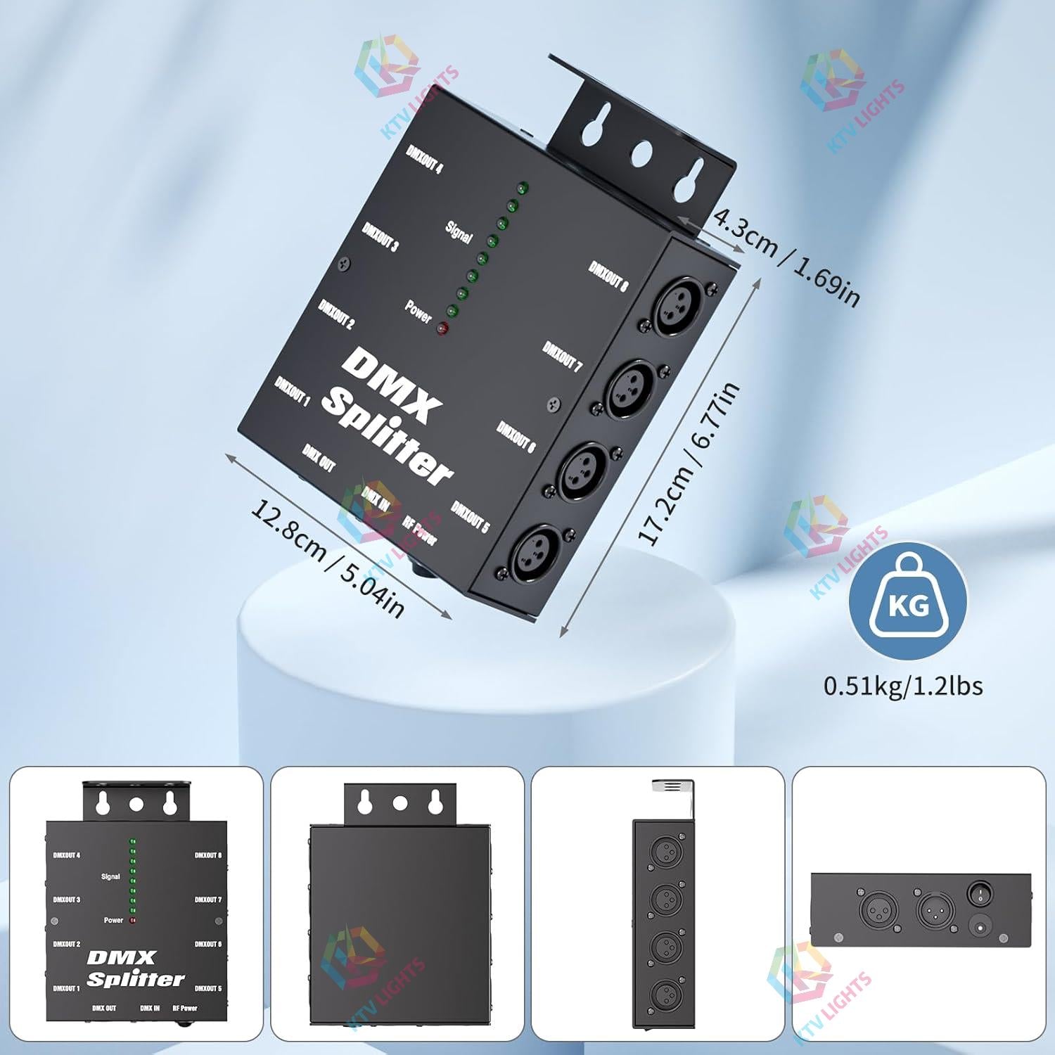 8-Way Isolated DMX512 Splitter Amplifier