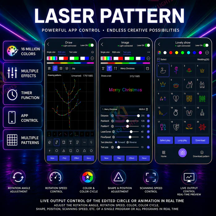 Four-head APP-controlled animated laser stage light - A16