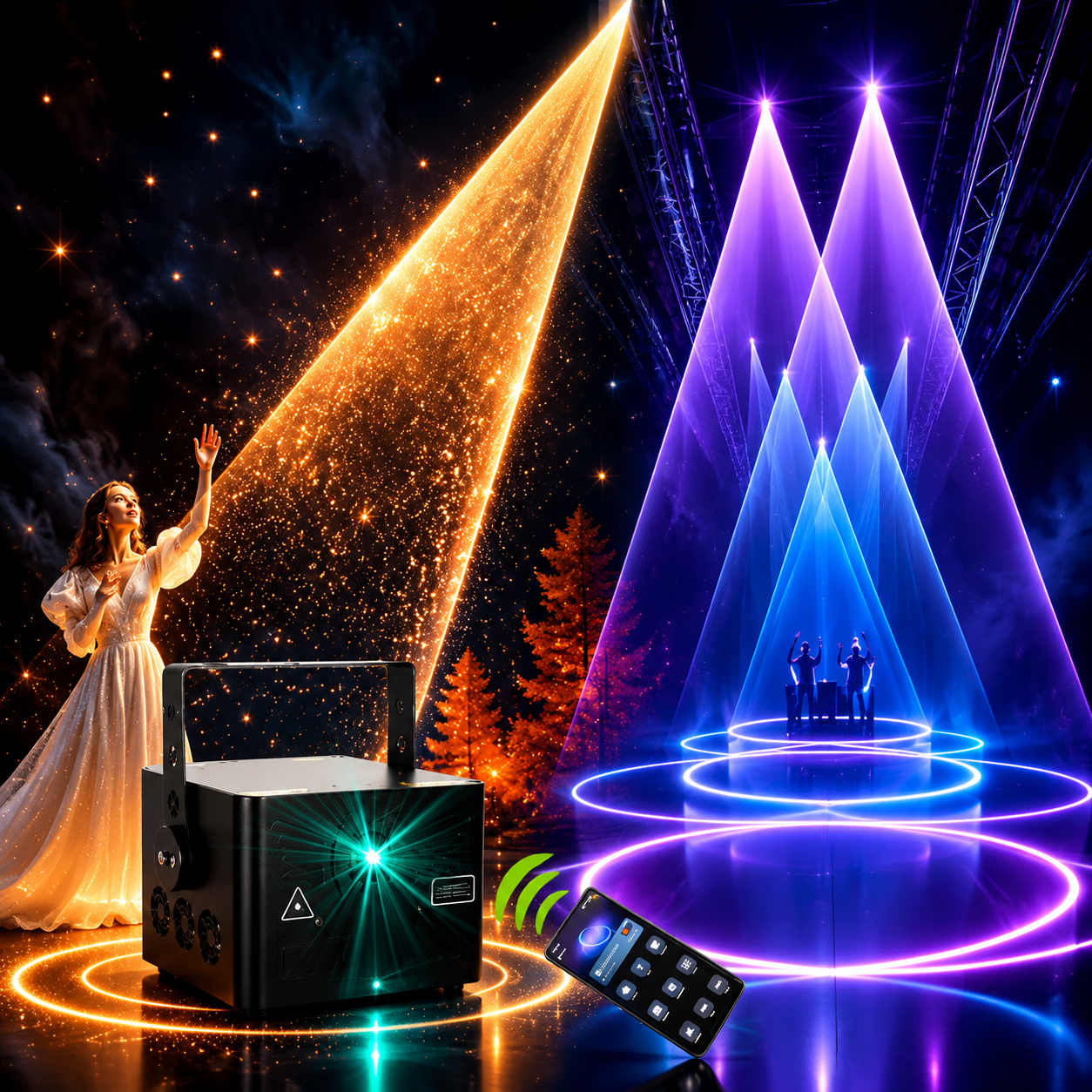 6W-30W Large Bluetooth APP Animation Laser Light - A25