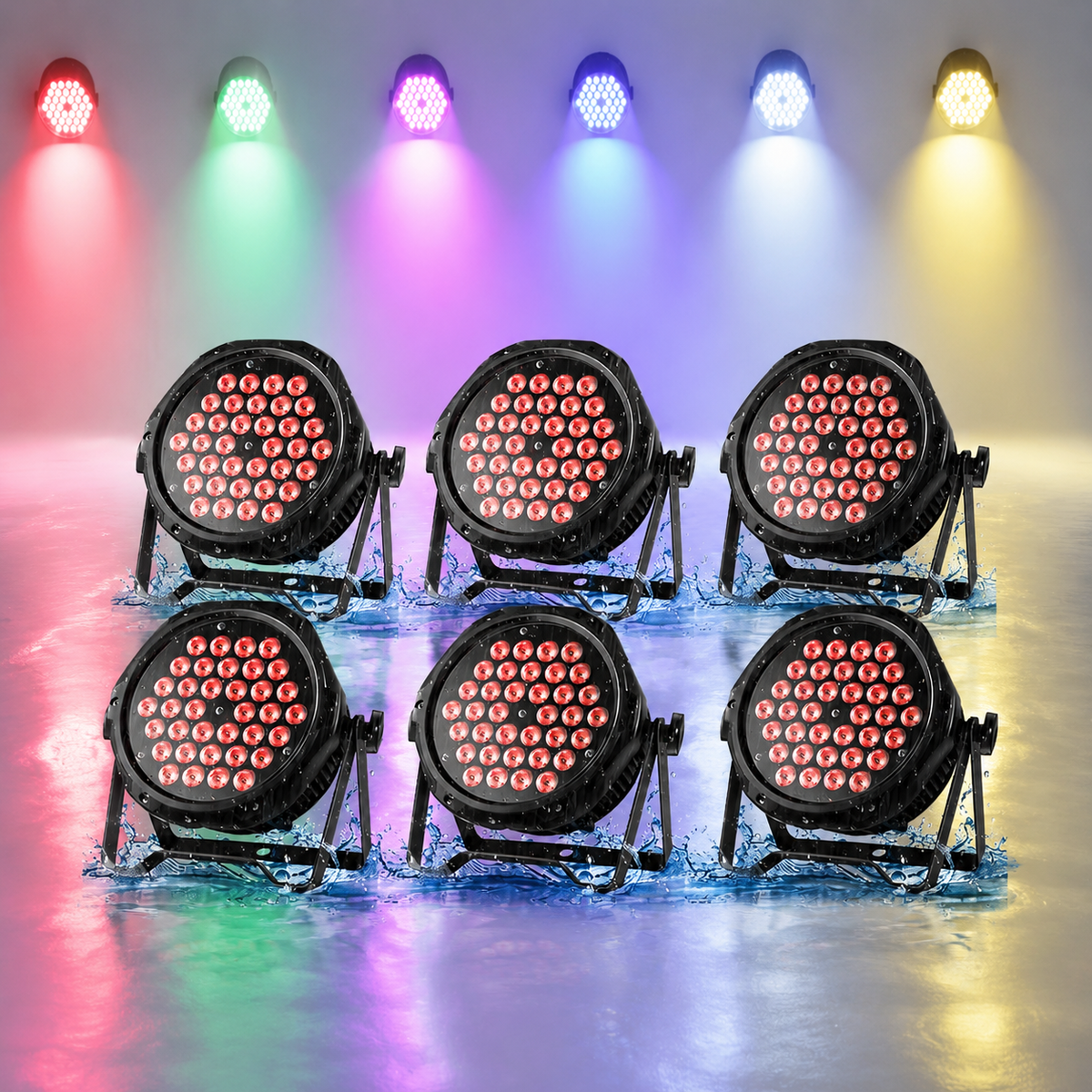 KTVLIGHTS 36-LED RGB 3-in-1 IP65 Waterproof PAR Light-P24