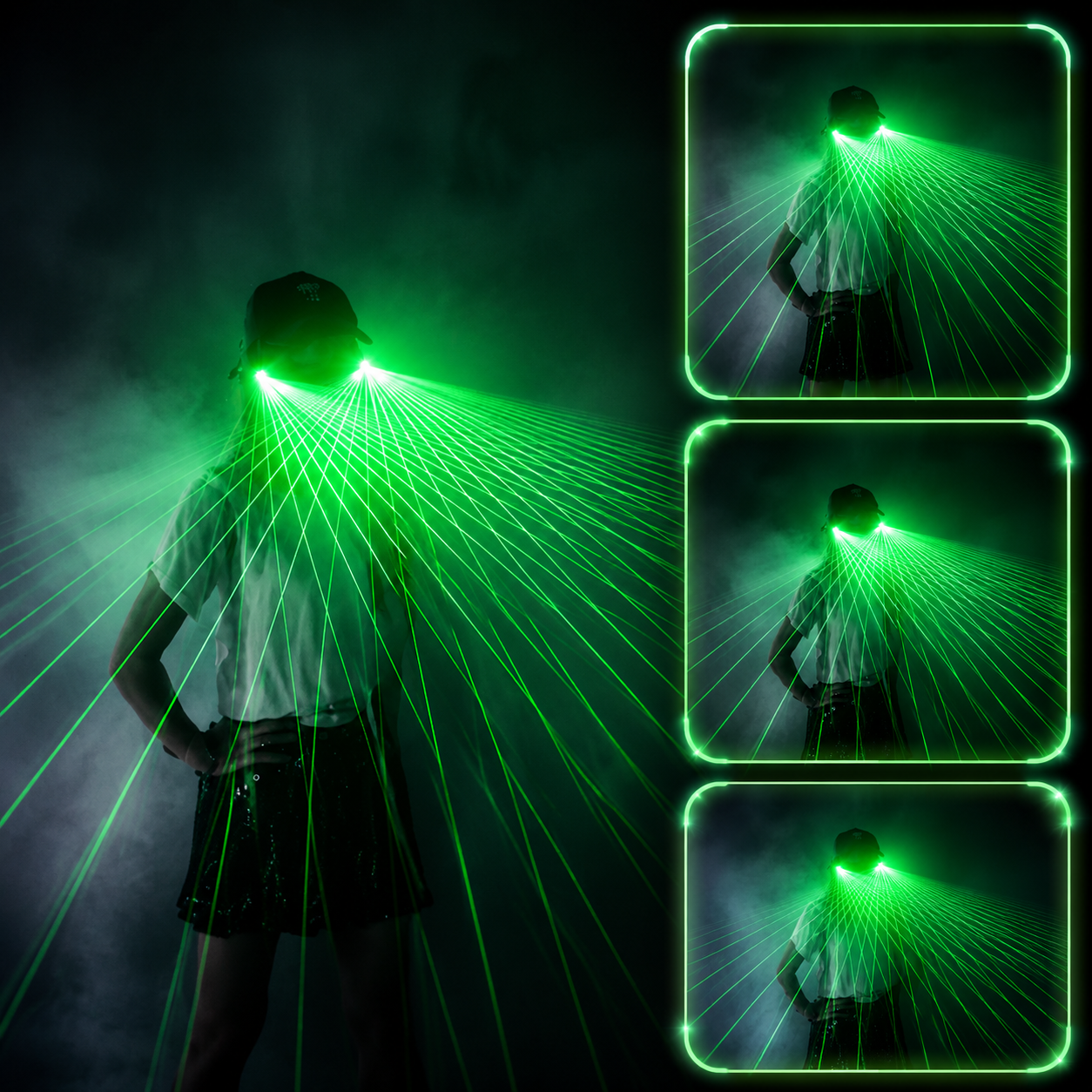 KTVLIGHTS Red Laser Glasses for Parties, Clubs & Festivals -M33