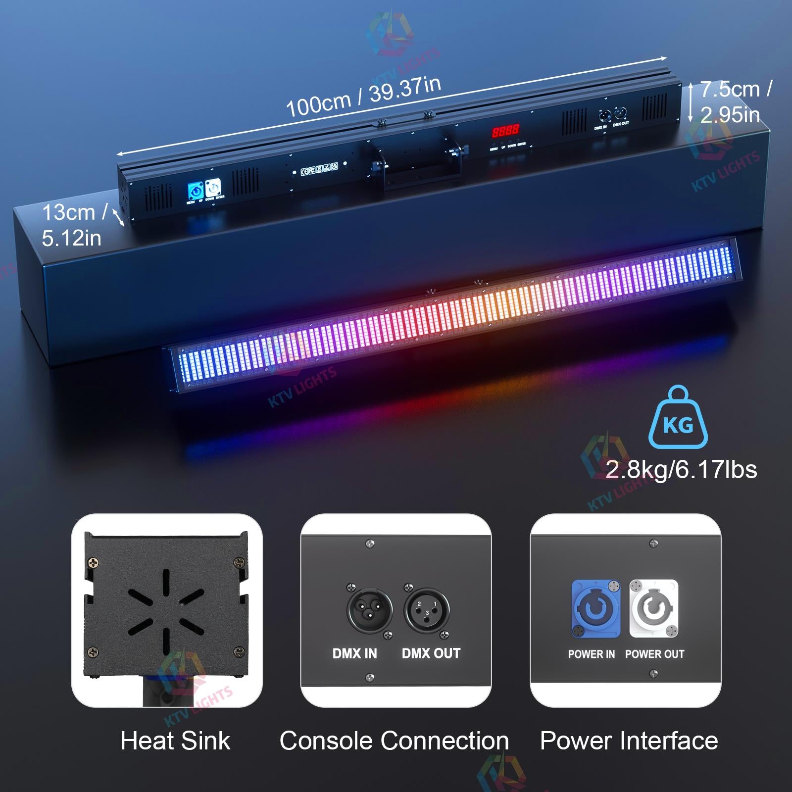 150W 768 LED RGB long strobe light wall washer-X8