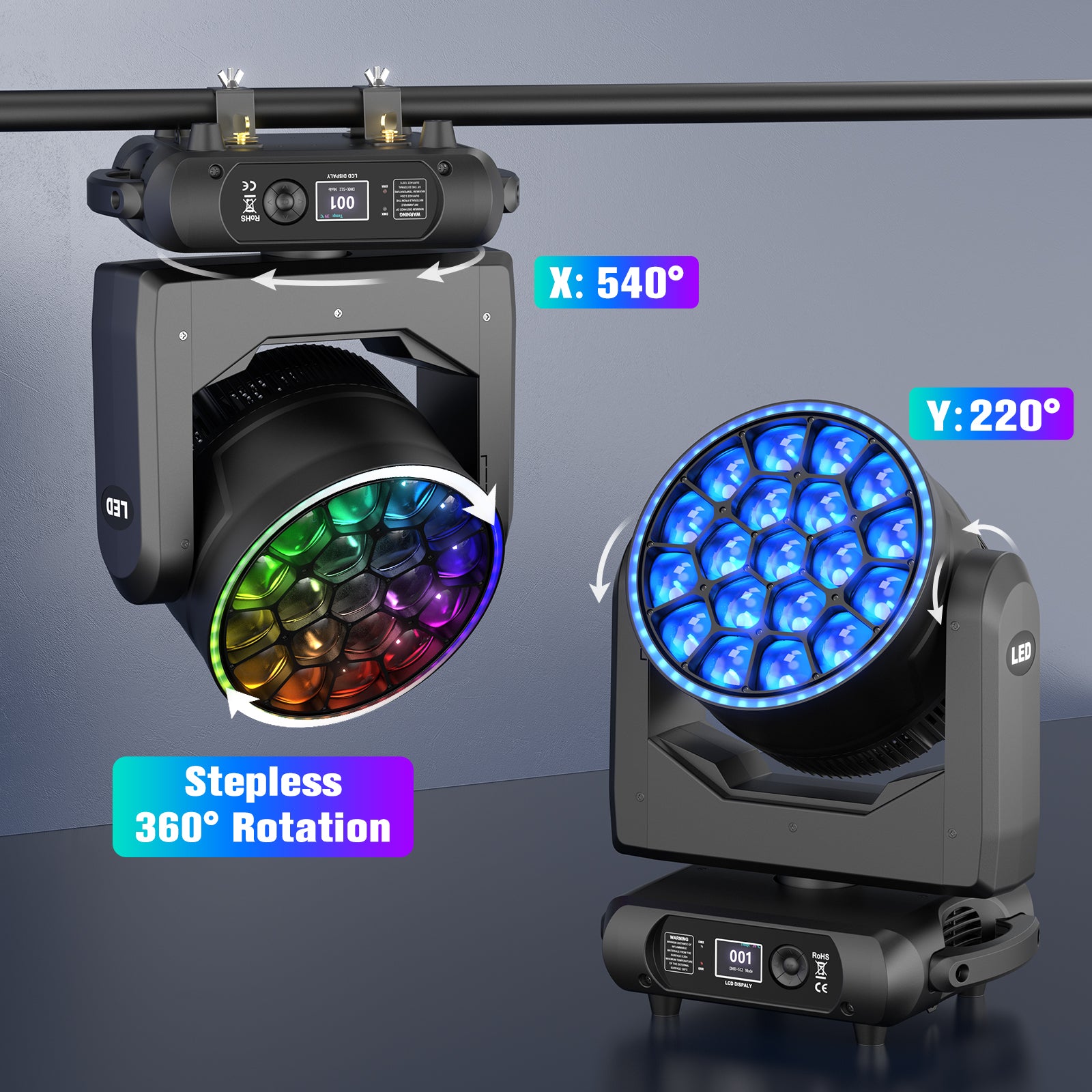 19x15W LED Wash Bee Eye Moving Head Light-E51
