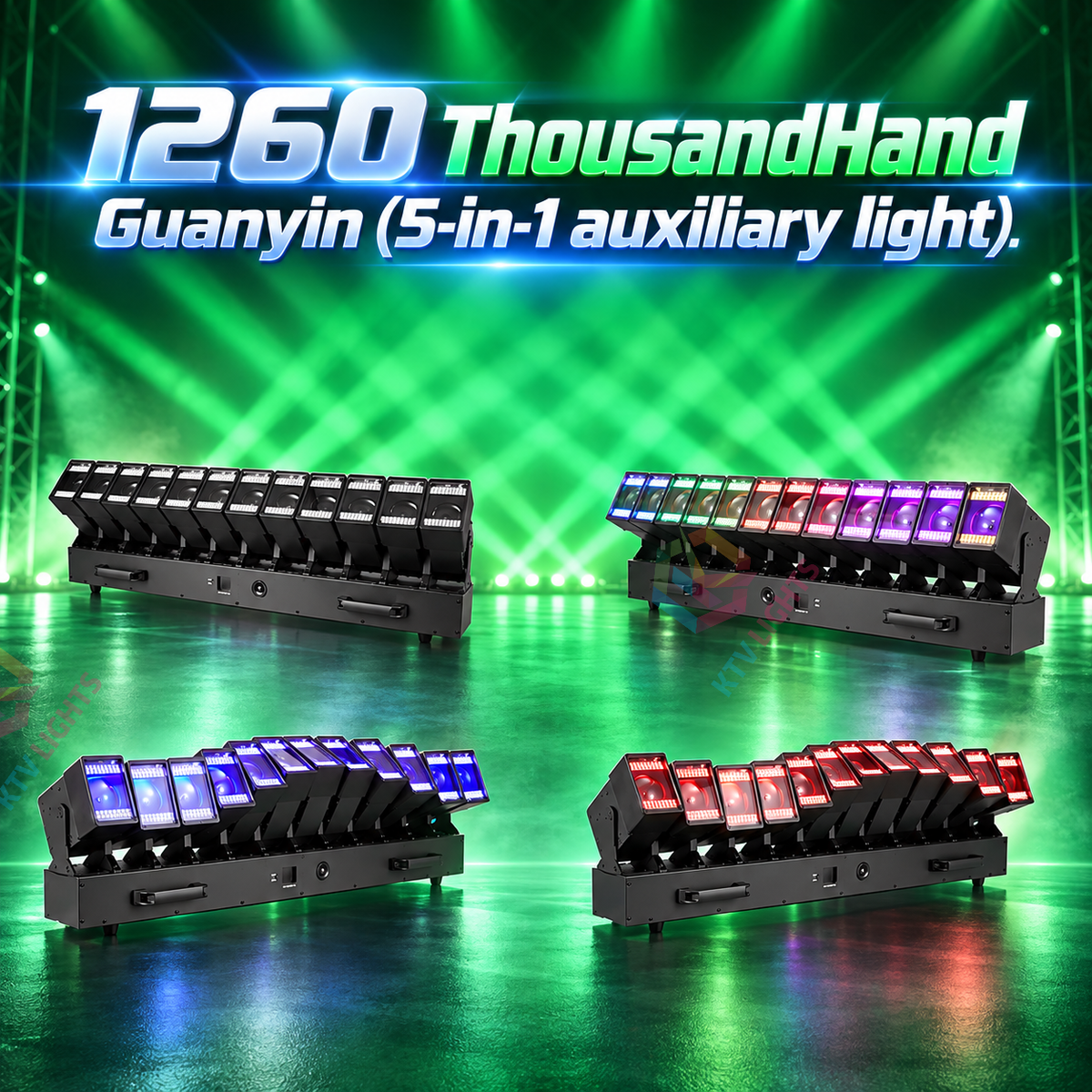 KTVLIGHTS 12x60W RGBW Moving Head Matrix Light DMX512 Stage Lighting-E104