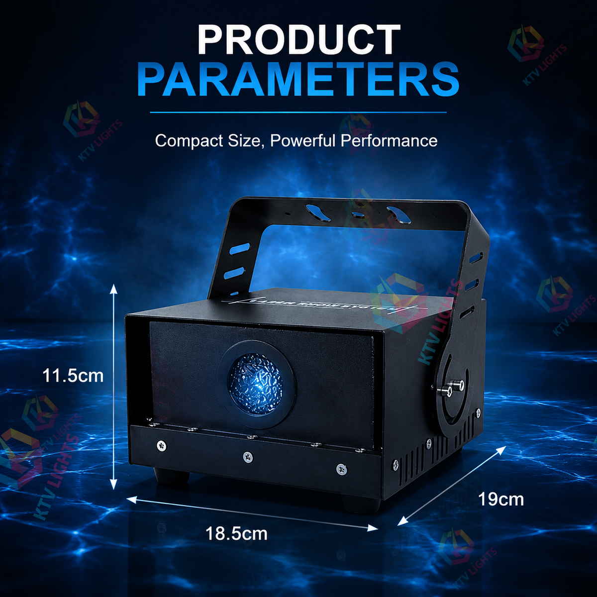 KTVLIGHTS 3W Full-Color IP65 Outdoor Water-Ripple DMX Laser Light-B50