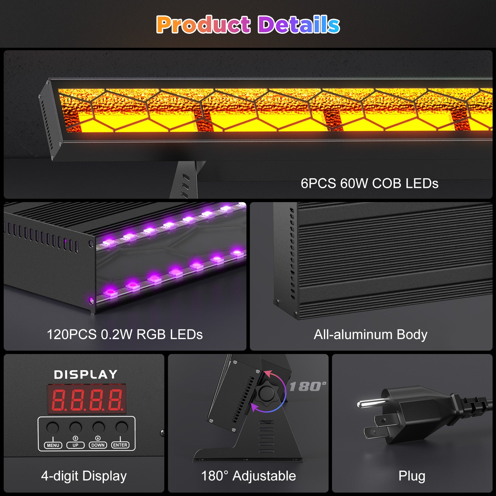 New 450W Retro RGB LED Wall Washer-X10