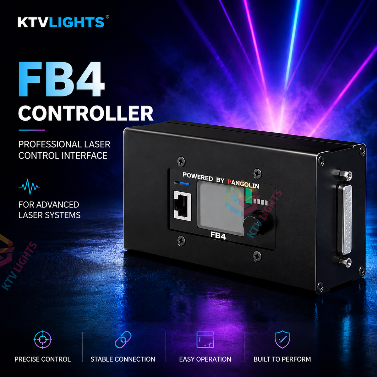 KTVLIGHTS DMX FB4 ILDA Professional Laser Controller Software-D3