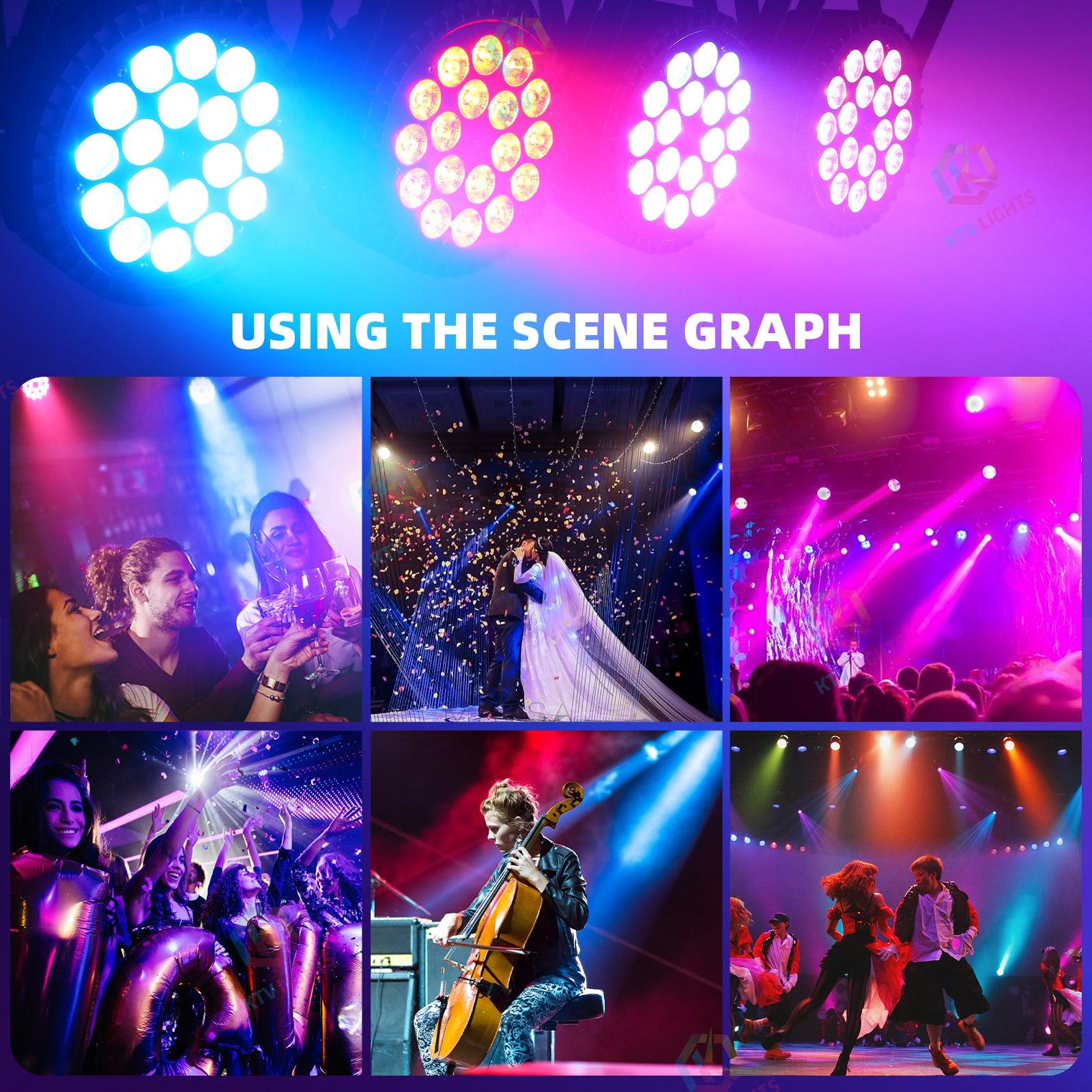 6-in-1 RGBW + UV 18-LED par light-P22