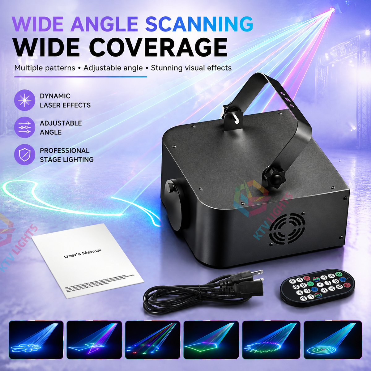 KTVLIGHTS 3D Animation Laser DJ Stage Party Projection Light - A36