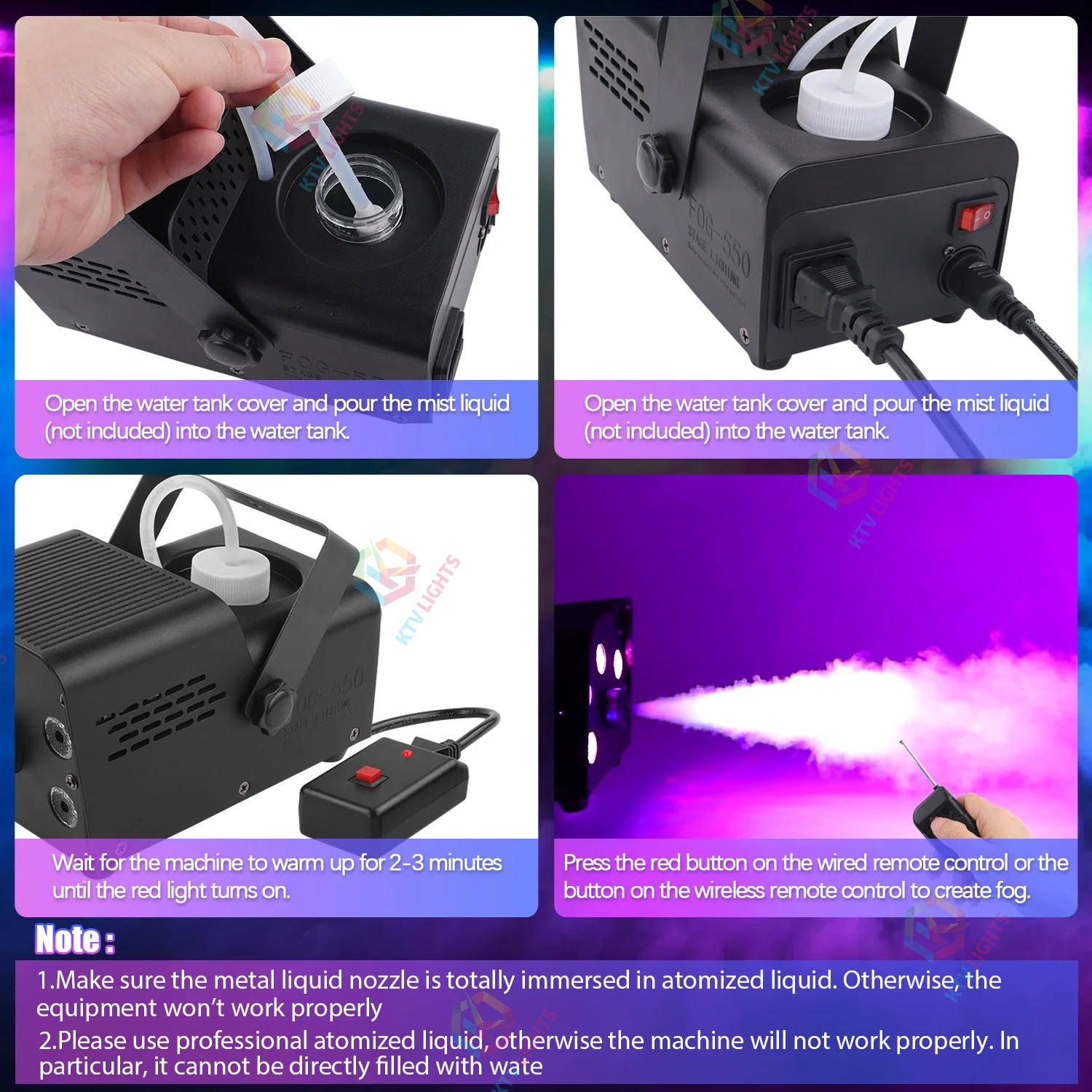 500W Colored Smoke Machine with Remote Control-Y4