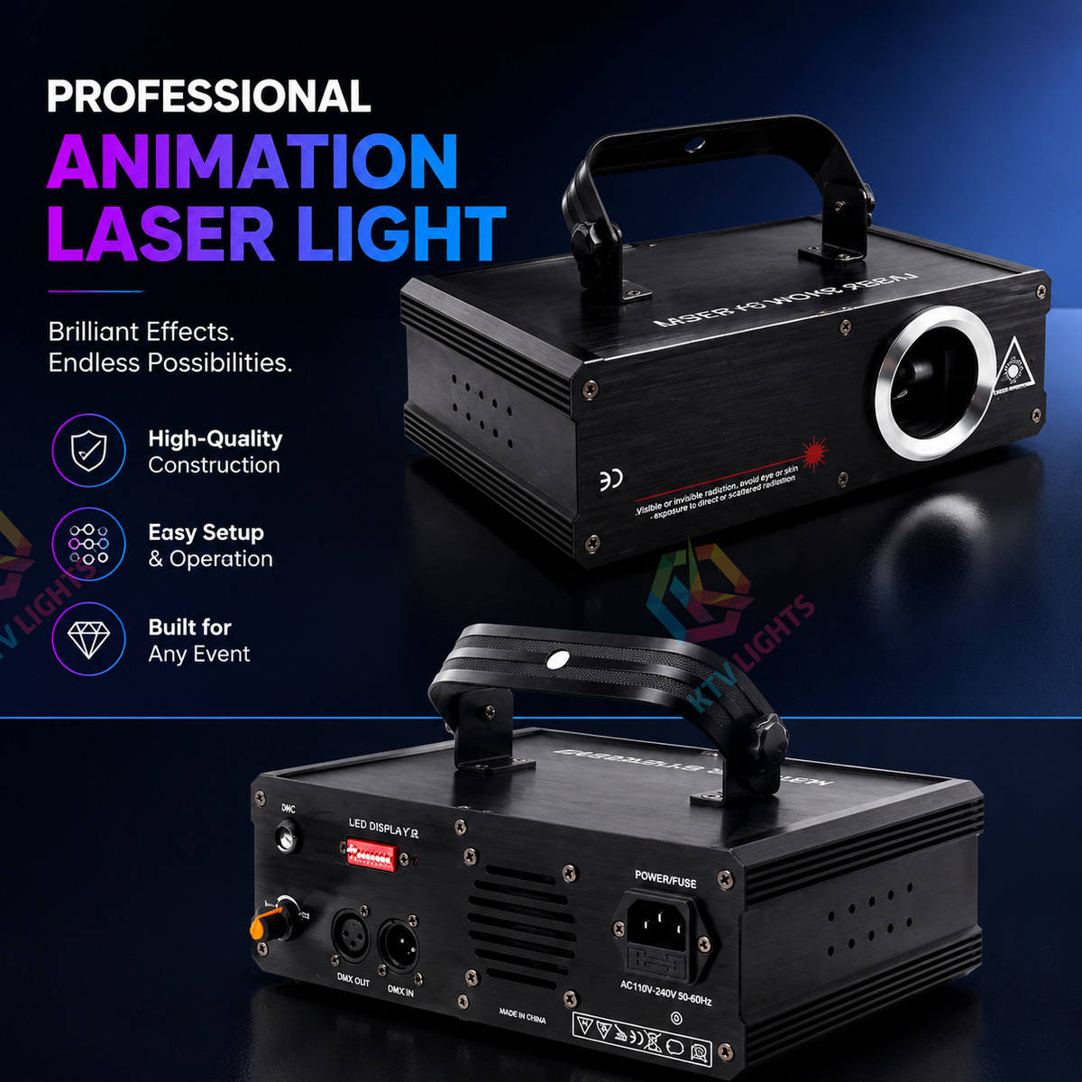 KTVLIGHTS Full-color animated laser light, suitable for DJ parties and nightclubs-A30