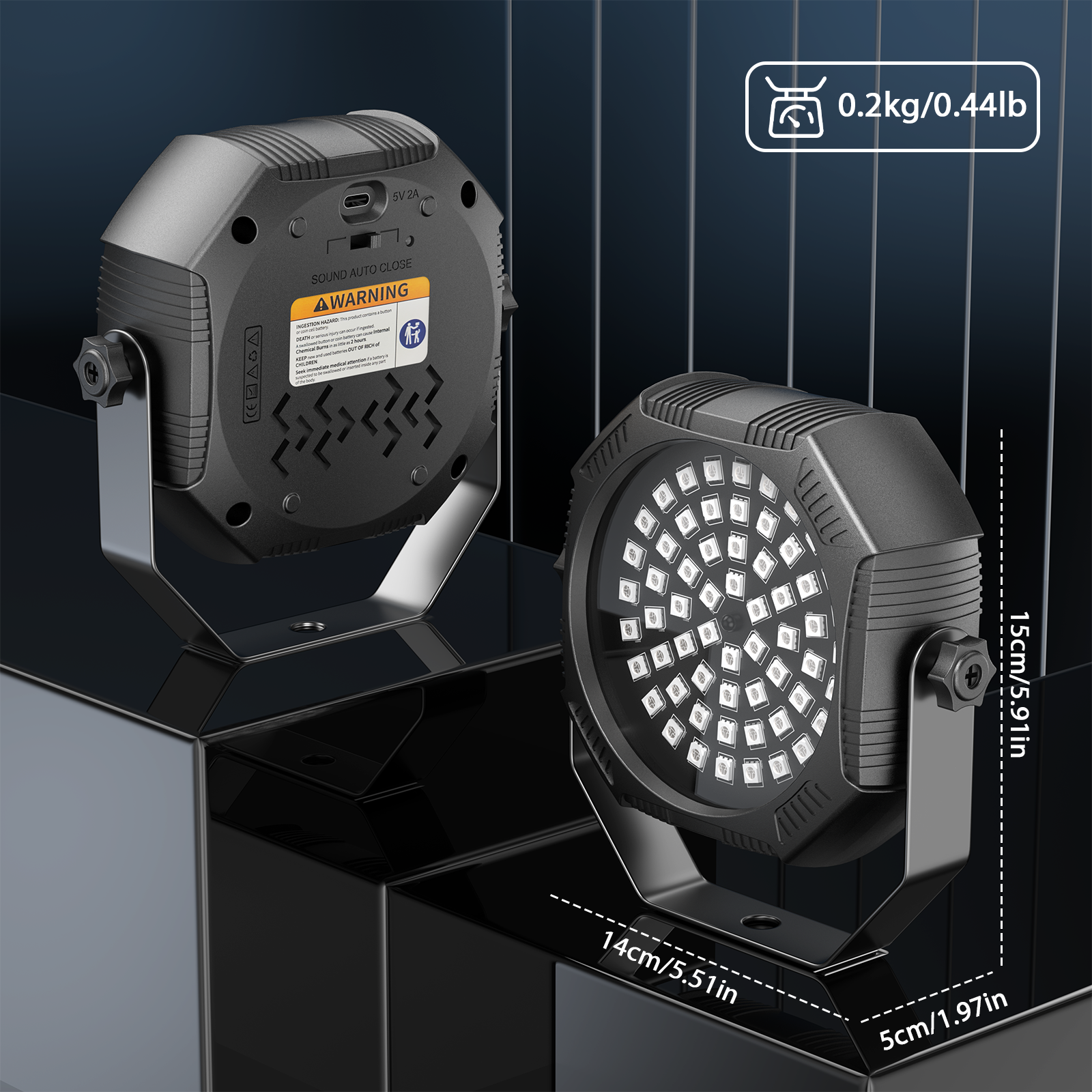 Mini 60W RGB LED Rechargeable Strobe Par Light-P33