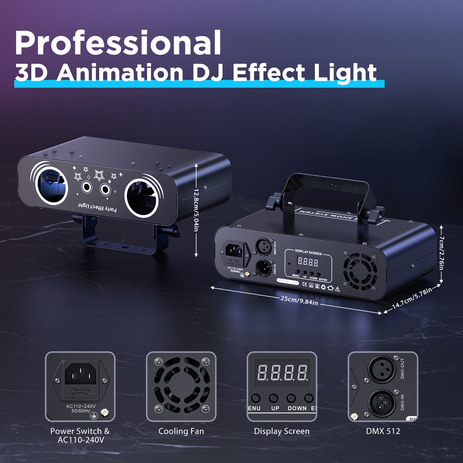 Full Color DMX 3D Animation Light LED Laser Stage Light-A33